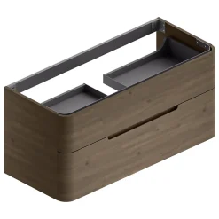 Meuble sous vasque à suspendre Alba décor noyer L. 119 x H. 55 x P. 50,5 cm