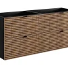 Meuble sous vasque à suspendre AURA LOFT 120 cm noir et chêne