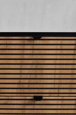 Meuble sous vasque à suspendre AURA LOFT 120 cm noir et chêne