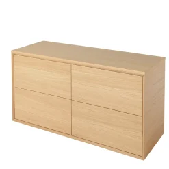 Meuble sous vasque à suspendre GoodHome Avela placage chêne 120 cm + plan de toilette Avela