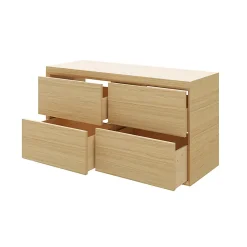 Meuble sous vasque à suspendre GoodHome Avela placage chêne 120 cm + plan de toilette Avela