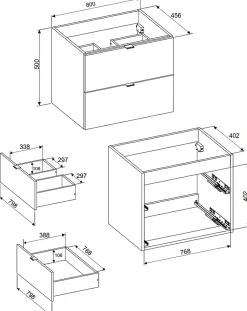 Meuble sous vasque à suspendre DALIA CACHEMIRE 80 cm
