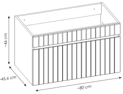 Meuble sous vasque à suspendre ICONIC CASHEMIRE 80 cm