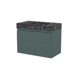 Meuble sous vasque 1 tiroir avec poignée intégrée l.80 x H.30 x P.45 cm vert forêt Kentia