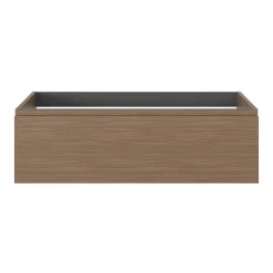 Meuble sous vasque 1 tiroir avec poignée intégrée l.100 x H.30 x P.45 cm effet noyer Kentia