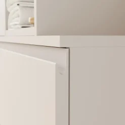 Meuble sous vasque 2 tiroirs avec poignées intégrées l.100 x H.60 x P.45 cm beige cachemire Kentia