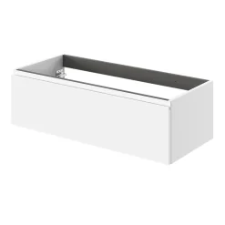 Meuble sous vasque 1 tiroir avec poignée intégrée l.100 x H.30 x P.45 cm blanc mat Kentia