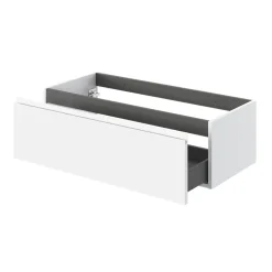 Meuble sous vasque 1 tiroir avec poignée intégrée l.100 x H.30 x P.45 cm blanc mat Kentia
