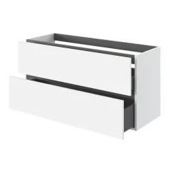 Meuble sous vasque 2 tiroirs sans poignées l.120 x H.60 x P.45 cm blanc mat Kentia