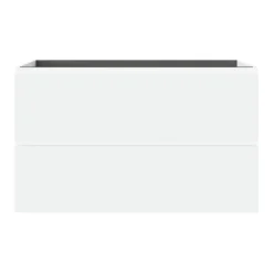 Meuble sous vasque 2 tiroirs avec poignées intégrées l.100 x H.60 x P.45 cm blanc mat Kentia