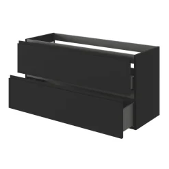 Meuble sous vasque 2 tiroirs avec poignées intégrées l.120 x H.60 x P.45 cm noir mat Kentia