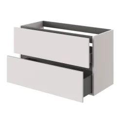 Meuble sous vasque 2 tiroirs sans poignées l.100 x H.60 x P.45 cm beige cachemire Kentia