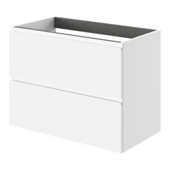 Meuble sous vasque 2 tiroirs avec poignées intégrées l.80 x H.60 x P.45 cm blanc mat Kentia