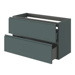 Meuble sous vasque 2 tiroirs avec poignées intégrées l.100 x H.60 x P.45 cm vert forêt Kentia