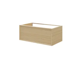 Meuble sous vasque 1 tiroir à suspendre GoodHome Avela placage chêne 80 cm