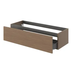 Meuble sous vasque 1 tiroir sans poignée l.120 x H.30 x P.45 cm effet noyer Kentia