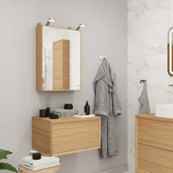 Meuble sous vasque 1 tiroir Avela 80 cm à suspendre + plan de toilette 80 cm GoodHome