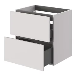 Meuble sous vasque 2 tiroirs sans poignées l.60 x H.60 x P.45 cm beige cachemire Kentia