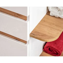 Meuble sous vasque ASKA 94 cm blanc brillant Modèle suspendu avec tiroirs