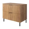 Meuble sous vasque avec plan sur pieds FLOW chêne craft 80 cm
