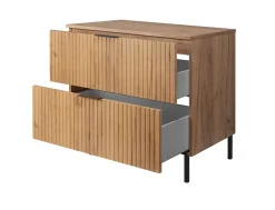 Meuble sous vasque avec plan sur pieds FLOW chêne craft 80 cm