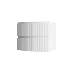 Meuble sous vasque blanc mat strié l.69 x H.55 x P.52 cm, Vague