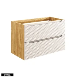 Meuble sous vasque de 120 cm - avec vasque à encastrer - 2 tiroirs - SEA BEIGE