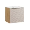 Meuble sous vasque de 60 cm - avec vasque à encastrer - 2 portes - SEA BEIGE