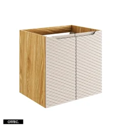 Meuble sous vasque de 60 cm - avec vasque à encastrer - 2 portes - SEA BEIGE