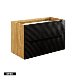 Meuble sous vasque de 90 cm - avec vasque à encastrer - 2 tiroirs - SETTA