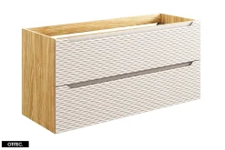 Meuble sous vasque de 120 cm - avec plan - avec 2 vasques à poser - 2 tiroirs - SEA BEIGE