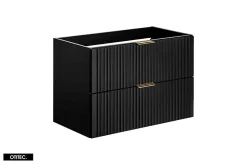 Meuble sous vasque de 60 cm - avec plan - LIVA BLACK