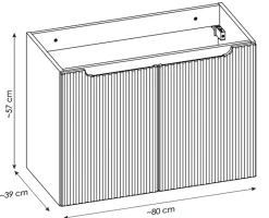 Meuble sous vasque de 80 cm - avec vasque à poser - avec plan - Cachemire Mat/Blanc - 2 portes - VOLTA CASHMERE