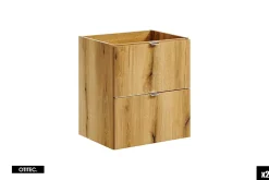 Meuble sous vasque de 100 cm - avec 2 vasques à poser - avec plan - Noir/Oak - 4 tiroirs - VOLTA OAK