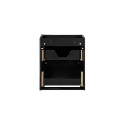 Meuble sous vasque de salle de bain VANO 2 tiroirs Noir mat L50 x P39 x H57 cm Meuble suspendu