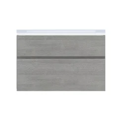 Meuble sous vasque effet chêne clair l.90 x H.57 x P.50 cm 2 tiroirs, Calao