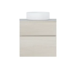 Meuble sous vasque effet chêne l.60 cm 2 tiroirs, Calao