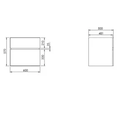 Meuble sous vasque effet chêne clair l.60 cm 2 tiroirs, Calao