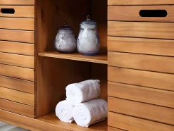 Meuble sous vasque en bois d'acacia - 130 cm - PULUKAN
