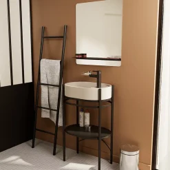 Meuble sous vasque en métal l.55 x H.89,5 x P.37,5 cm, Homesight Pao