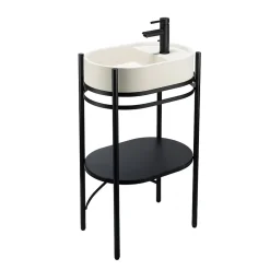 Meuble sous vasque en métal l.55 x H.89,5 x P.37,5 cm, Homesight Pao