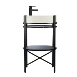 Meuble sous vasque en métal l.55 x H.89,5 x P.37,5 cm, Homesight Pao