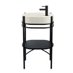 Meuble sous vasque en métal l.55 x H.89,5 x P.37,5 cm, Homesight Pao
