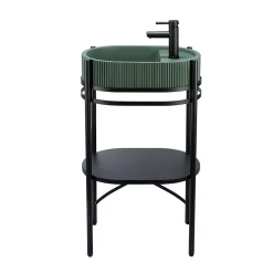 Meuble sous vasque en métal l.55 x H.89,5 x P.37,5 cm, Homesight Pao