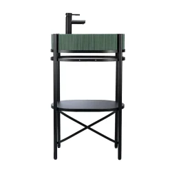Meuble sous vasque en métal l.55 x H.89,5 x P.37,5 cm, Homesight Pao