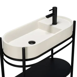 Meuble sous vasque en métal l.81 x H.89,5 x P.37,5 cm, Homesight Pao