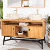 Meuble sous vasque en teck Mya 130 cm