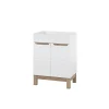 Meuble sous vasque ERMANO Chene clair et blanc brillant 60x84 cm 1 porte À poser
