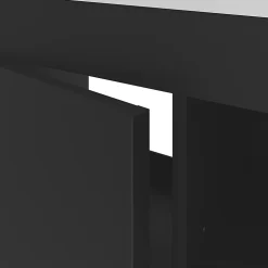 Meuble sous vasque faible profondeur à poser avec porte-serviettes noir l.65 x H.82 x P.36 cm, GoodHome Maza
