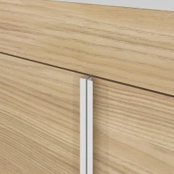 Meuble sous vasque faible profondeur à poser avec porte-serviettes effet bois l.85 x H.82 x P.36 cm, GoodHome Maza